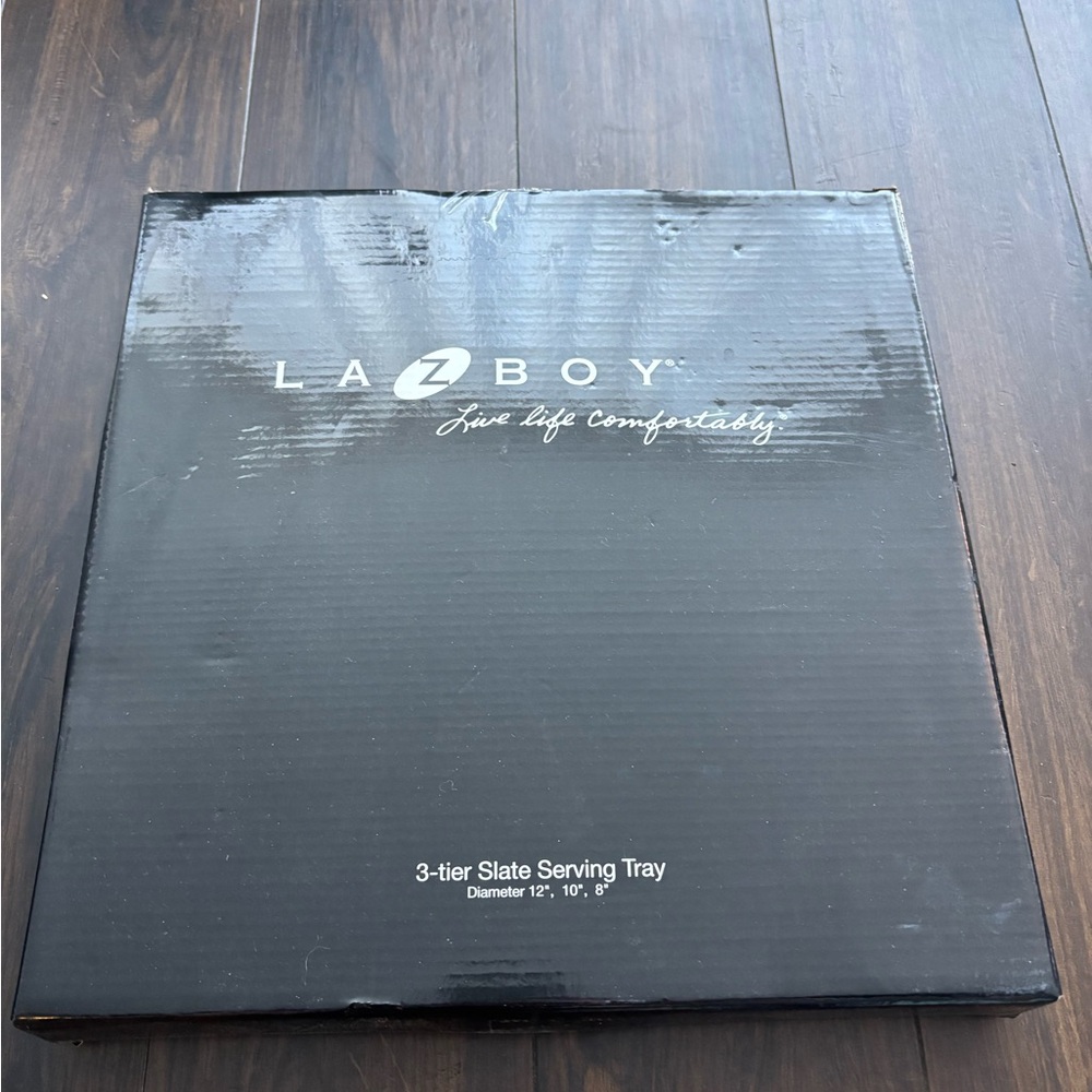 La-Z-Boy 3-Tier Slate Serving Tray - Black